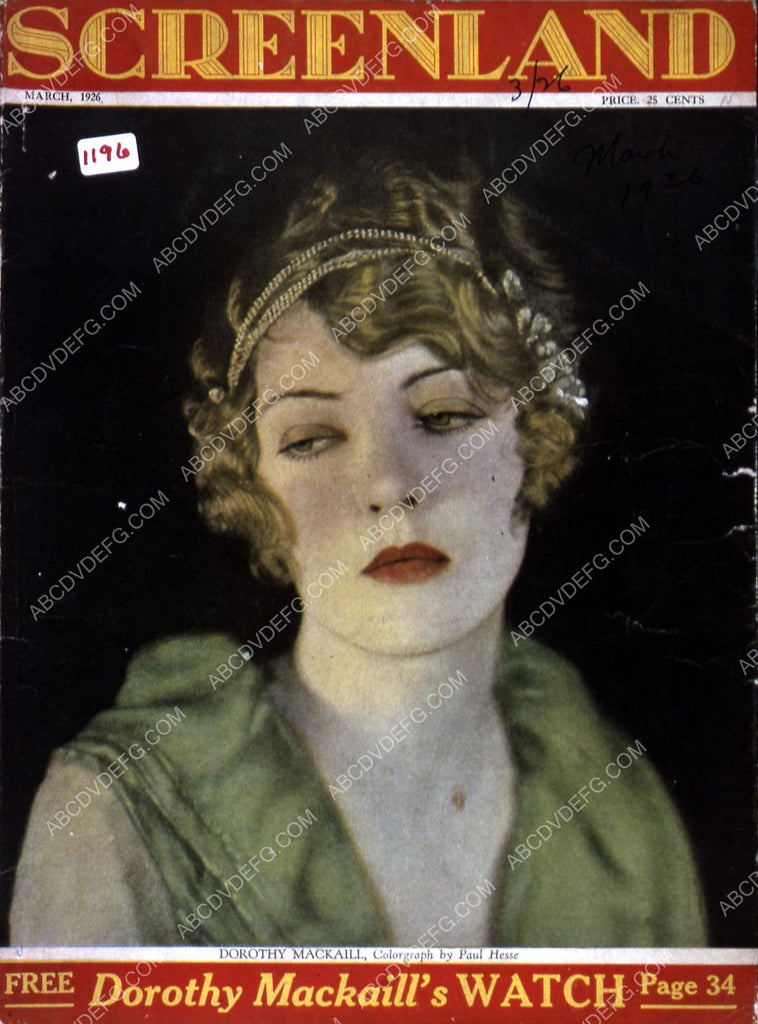 Dorothy Mackaill Screenland Magazine Cover 35m 7816 Abcdvdvideo 9500