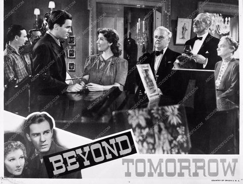Richard Carlson Jean Parker & cast Christmas film Beyond Tomorrow 3629-05