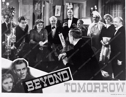 Richard Carlson Jean Parker & cast Christmas film Beyond Tomorrow 3629-06