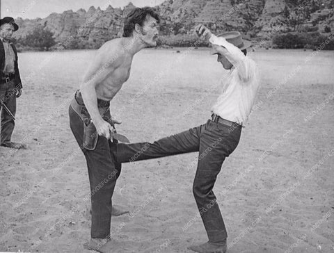 Paul Newman kicking Ted Cassidy low Butch Cassidy & Sundance Kid 3684-13