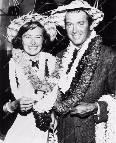 candid James Stewart and wife on honeymoon in Hawaii 3684-18