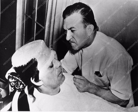 Boris Karloff Jack Pierce doing makeup Son of Frankenstein 3725-08