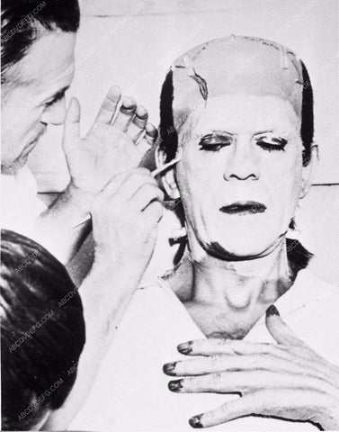 Boris Karloff Jack Pierce doing makeup Son of Frankenstein 3725-12