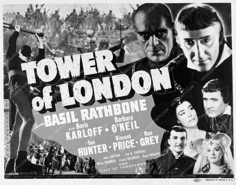 Boris Karloff Basil Rathbone add film The Tower of London 3727-34