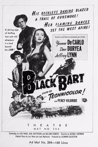Yvonne De Carlo Dan Duryea add slick western film Black Bart 3761-21