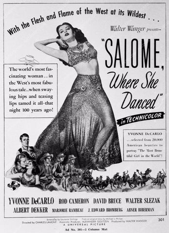 Yvonne de Carlo add slick film Salome 3761-32