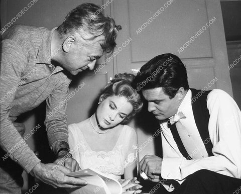 candid Grace Kelly Louis Jourdan director Charles Vidor on set The Swan 3797-32