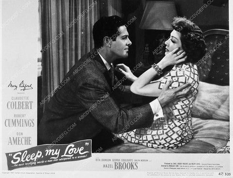Claudette Colbert Robert Cummings film Sleep My Love 4103-07