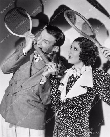 portrait George Burns Gracie Allen and their tennis rackets 4330-05