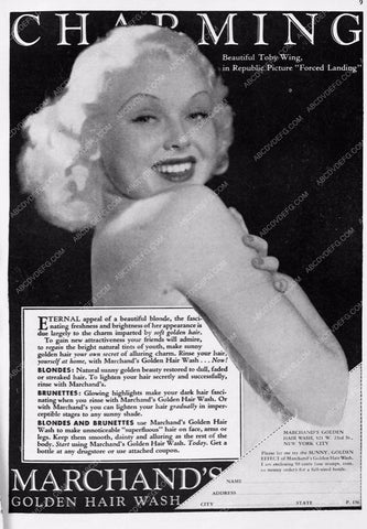 magazine ad Toby Wing for hair product 4411-35
