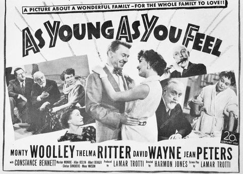 ad slick Monty Wooley Thelma Ritter film As Young As You Feel 4544-02