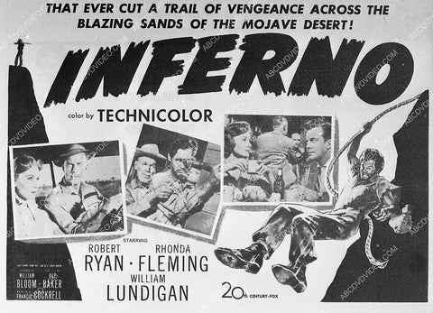 ad slick Robert Ryan Rhonda Fleming film Inferno 4586-30