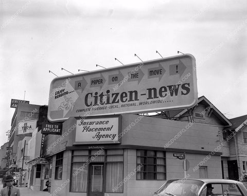 historic Los Angeles Hollywood Citizen News billboard Van Ness 45bx04-03