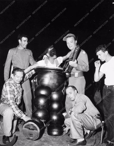 candid Frankie Darro MGM crew Robby the Robot Forbidden Planet behind the scenes Forbidden Planet super cool photo 4623-07