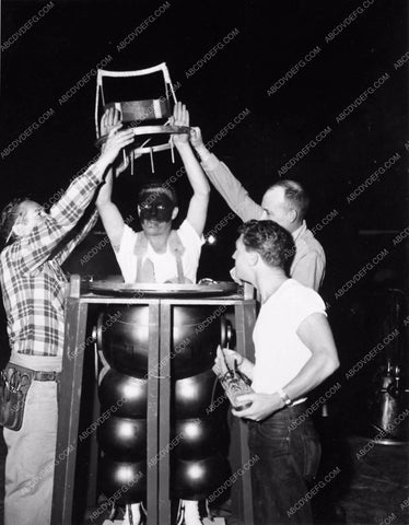 candid Frankie Darro MGM crew Robby the Robot Forbidden Planet behind the scenes Forbidden Planet super cool photo 4623-09