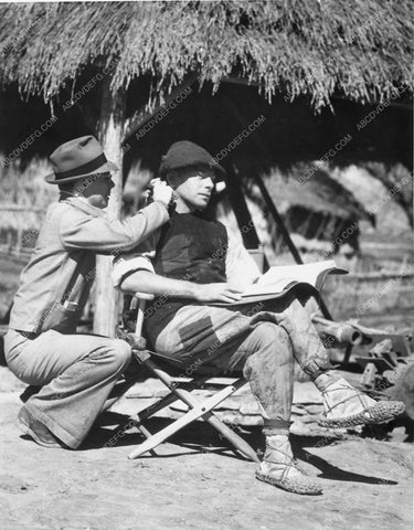 Paul Muni getting last minute makeup film The Good Earth 4739-11
