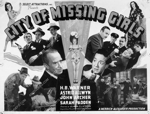 ad slick H.B. Warner Astrid Allwyn film City of Missing Girls 4930-16