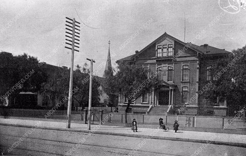 1884 historic Los Angeles Spring St/ Broadway School Mercantile Place 4b09-055