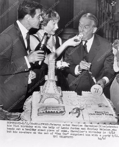 Luois Jordan Shirley McLaine Maurice Chevalier birthday cake 4b10-036