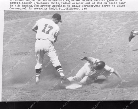 baseball 1959 Blatimore Orioles v Boston Red Sox Sammy White 4b10-448