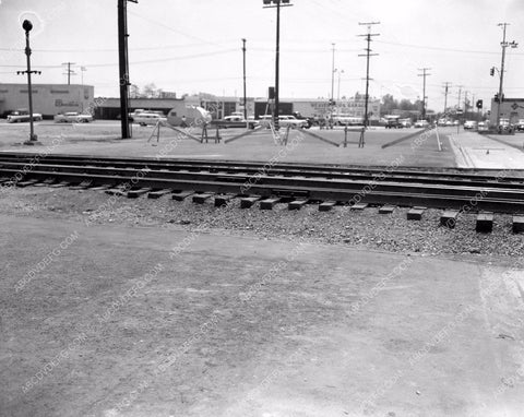 historic Los Angeles railroad track crossing somewhere in town 4b10-626