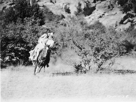 Tom Mix rides off w Caryl Lincoln silent film Hello Cheyenne 5078-07