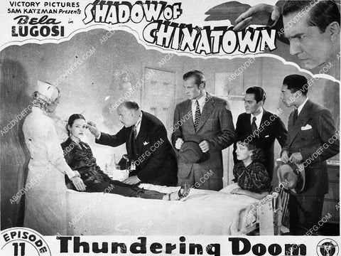 Bruce Bennett Joan Barclay and cast serial film Shadow of Chinatown 5096-17