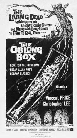 ad slick Vincent Price Christopher Lee The Oblong Box 5142-01