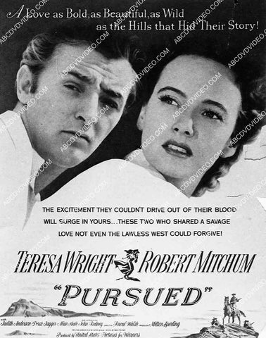 ad slick Teresa Wright, Robert Mitchum film Pursued 5588a-002