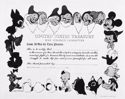 animated Disney characters United States Treasury War Finance Committee War Bond 5600-02