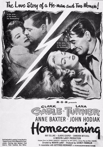 ad slick Clark Gable Lana Turner film Homecoming 5600-35