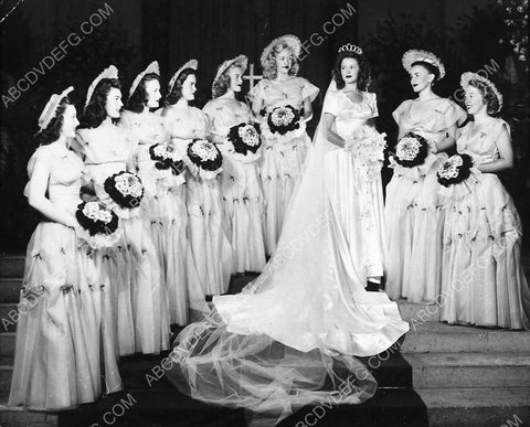 Shirley Temple in her bridal gown w her bridesmaids 5611a-17