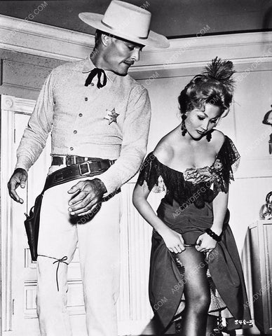 John Russell LaRue Farlow hiking up her stockings TV Lawman 5765a-04