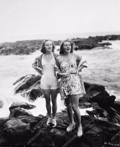 Ruby Keeler and friend take their new swimwear to the beach 5956-28