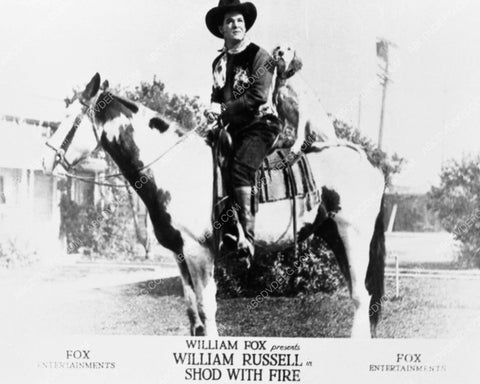 William Russell and dog mounted on horseback silent film Shod with Fire 5989-32