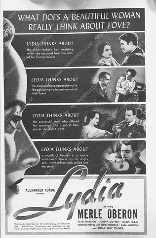 ad slick Merle Oberon film Lydia 6002-25