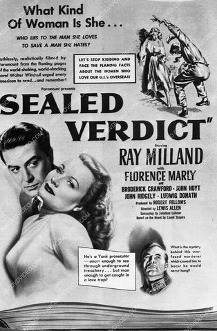 ad slick Ray Milland Florence Marly film Sealed Verdict 6121-05