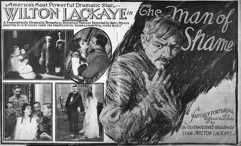 Wilton Lackaye ad slick silent film The Man of Shame 6272-20
