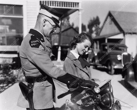 candid Janet Gaynor and State Policeman film Small Town Girl 6273-31