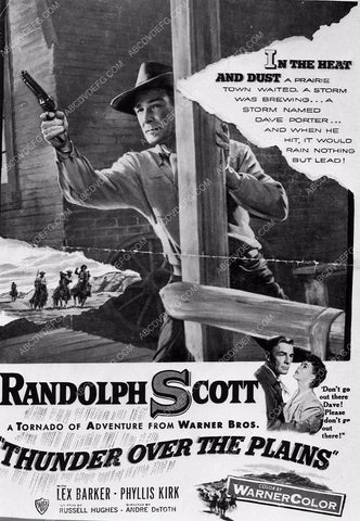 ad slick Randolph Scott film Thunder Over the Plains 6273-37