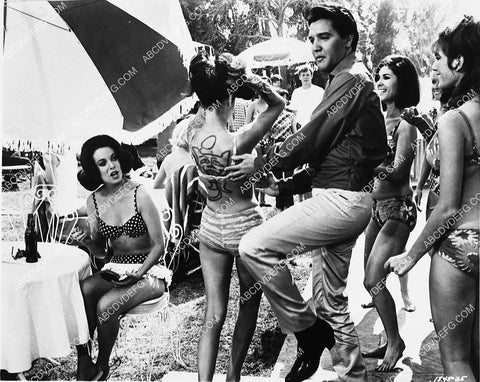 Shelley Fabares Elvis Presley and the girls dancing on the beach film Girl Happy 6428-04