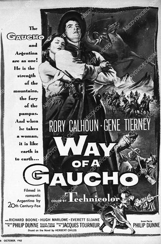 ad slick Rory Calhoun film Way of a Goucho 6482-18