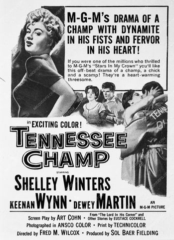 ad slick Shelley Winters film Tennessee Champ 6504-29