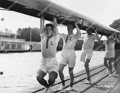 Robert Taylor and the guys taking the boat out film A Yank at Oxford 6632-11