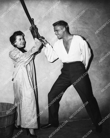 Betta St John John Ericson playing around on set film The Student Prince 6720-32