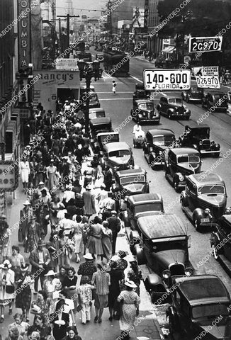 historic Los Angeles Hollywood Blvd 1937 at Warner Brothers Theatre 6851-032