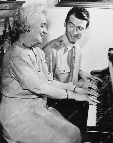 candid Hollywood James Stewart sitting at piano with his mother 6905-29