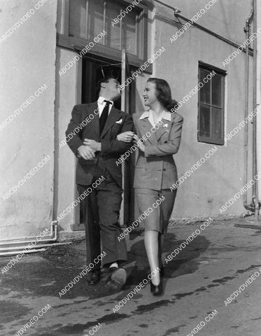 candid Deanna Durbin on studio backlot film Christmas Holiday Gene Kelly 7019-020