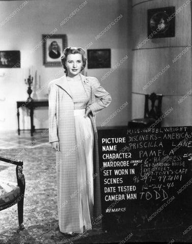 Priscilla Lane wardrobe slate candid behind the scenes shot 7169-22