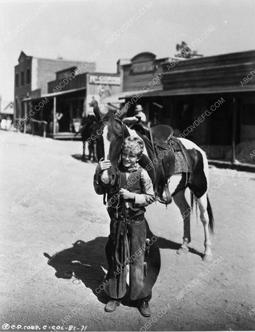 child star Wally Albright in western duds w his horse 7249-03